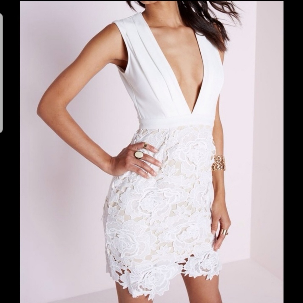 NWT Missguided Plunging V neck dress